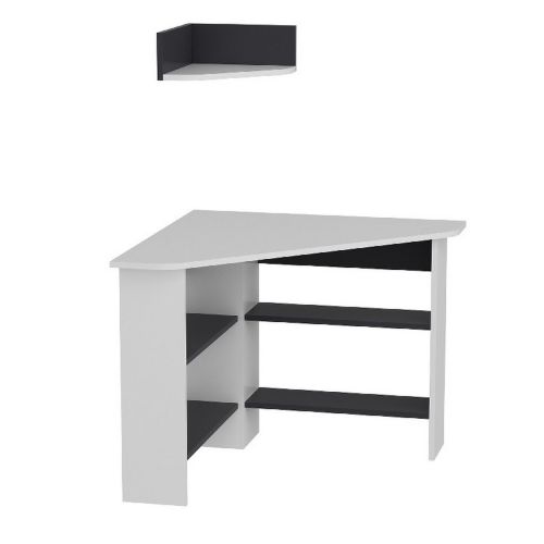 EPIKASA Desk Mila - White esk 90x90x74 cm, Shelf 36x36x15 cm