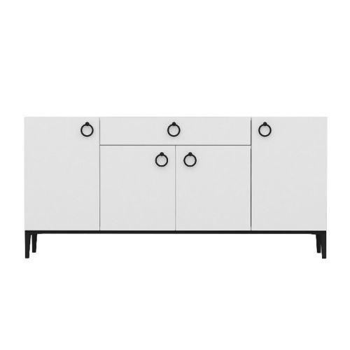 EPIKASA Multiuse Cabinet Gloria - White 160x42x75 cm, Legs 15 cm