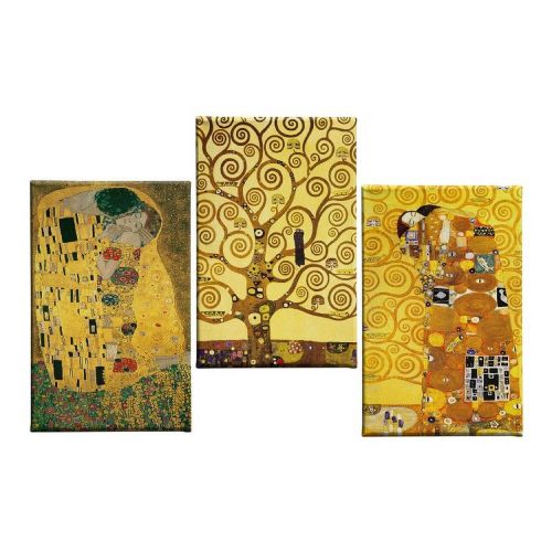 Epikasa Stampa su Tela Bacio di Klimt - Oro 50x3x70 cm (3 z)