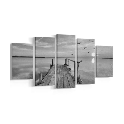 EPIKASA Canvas Print Sunset Over the Sea 1 - Black 100x3x60 cm