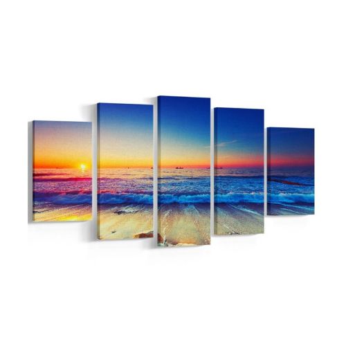 Epikasa Stampa su Tela Tramonto Sul Mare - Multicolore 20x3x40 cm (2 z), 20x3x50 cm (2 z), 20x3x60 cm (1z)