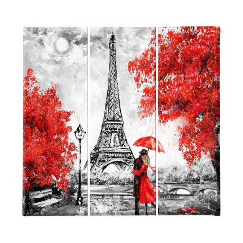 Epikasa Stampa su Tela Torre Eiffel 3 - Rosso 23x3x50 cm (3 z)