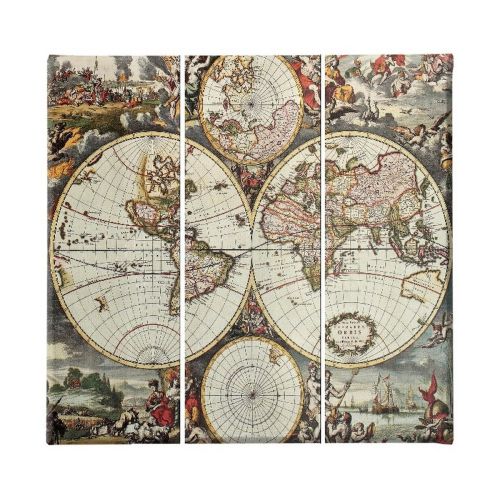 EPIKASA Canvas Print World Map 1 - Multicolor 23x3x50 cm (3 Pcs)