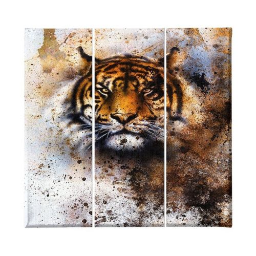 Epikasa Canvas Print Tiger - Orange 23x3x50 cm (3 Pcs)