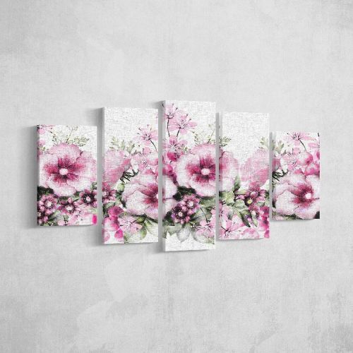 Epikasa Stampa su Tela Fiori 1 - Rosa 20x3x40 cm (2 pcs), 20x3x50 cm (2 pcs),  20x3x60 cm (1 pcs)