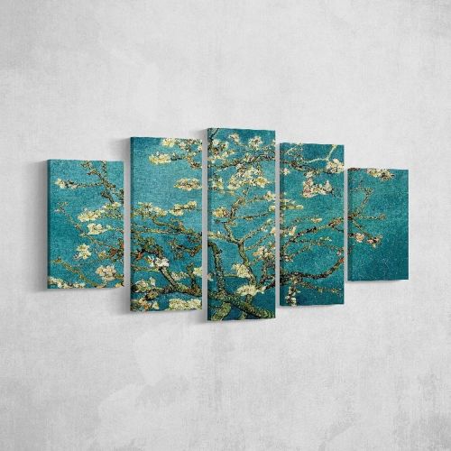 Epikasa Canvas Print Flowers 2 - Multicolor 20x3x40 cm (2 Pcs), 20x3x50 cm (2 Pcs), 20x3x60 cm (1Pcs)