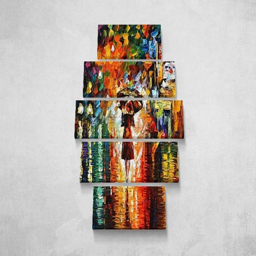 EPIKASA Canvas Print Under the Rain 1 - Multicolor 40x3x20 cm (2 Pcs), 50x3x20 cm (2 Pcs), 60x3x20 cm (1 Pcs)