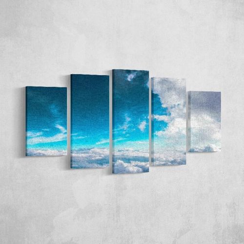 Epikasa Stampa su Tela Cielo - Blu 20x3x40 cm (2 pcs), 20x3x50 cm (2 pcs),  20x3x60 cm (1 pcs)