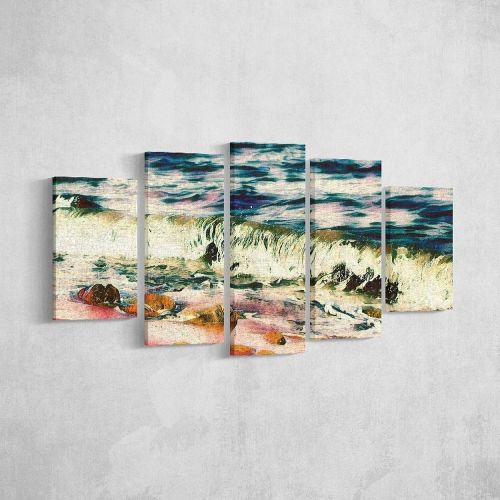 Epikasa Canvas Print Sea 3 - Multicolor 20x3x40 cm (2 pcs), 20x3x50 cm (2 pcs),  20x3x60 cm (1 pcs)