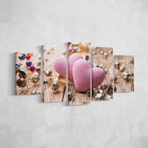 Epikasa Canvas Print Graffiti 2 - Pink 20x3x40 cm (2 pcs), 20x3x50 cm (2 pcs),  20x3x60 cm (1 pcs)