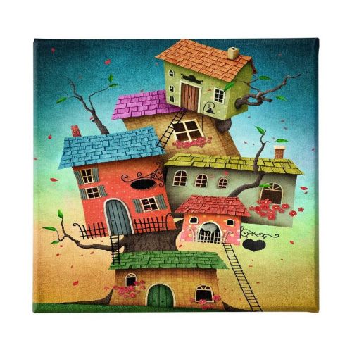 EPIKASA Canvas Print Tree House for Children - Multicolor 60x3x60 cm