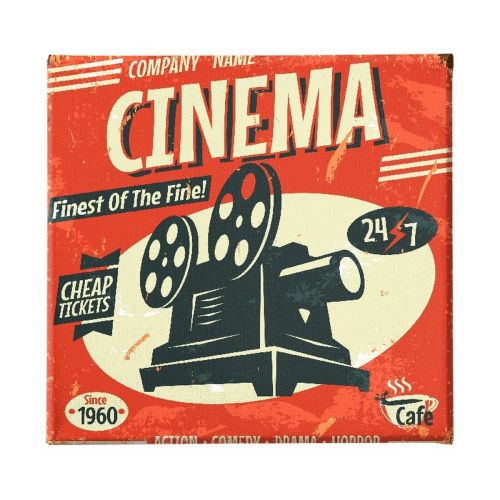 EPIKASA Canvas Print Cinema - Red 60x3x60 cm