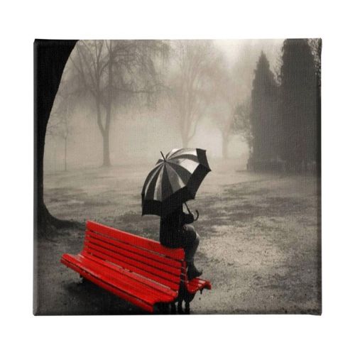 EPIKASA Canvas Print Under the Rain 6 - Red 60x3x60 cm