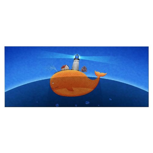EPIKASA Stampa su Tela per Bambini Balena - Blu 100x3x70 cm