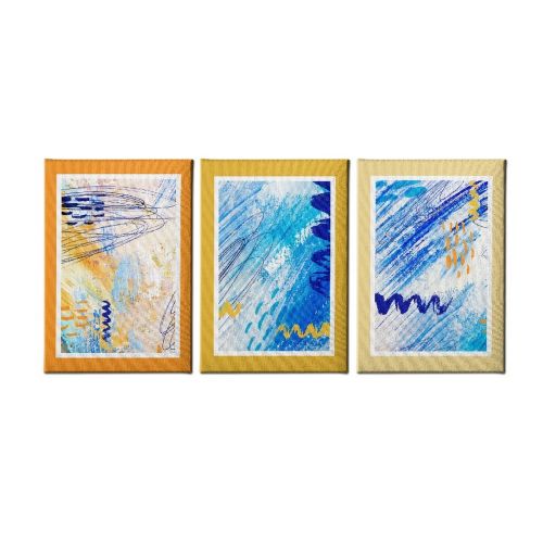 EPIKASA Canvas Print Abstract Sea - Blue 40x3x60 cm (3Pcs)