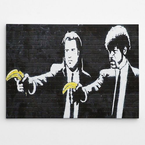 Epikasa Canvas Print Banksy Pulp Fiction - Black 100x3x70 cm