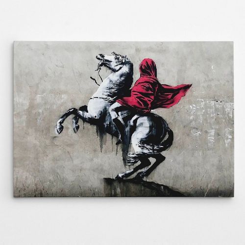 Epikasa Stampa su Tela Banksy Il Napoleone Velato - Rosso 100x3x70 cm