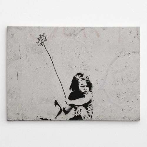 Epikasa Stampa su Tela Banksy Virus - Grigio 100x3x70 cm