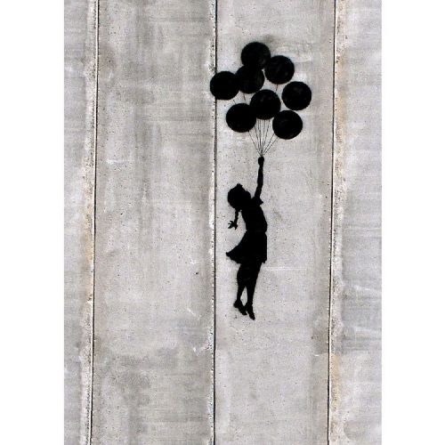 EPIKASA Stampa su Tela Banksy Bambina Con Palloncini - Multicolore 70x3x100 cm