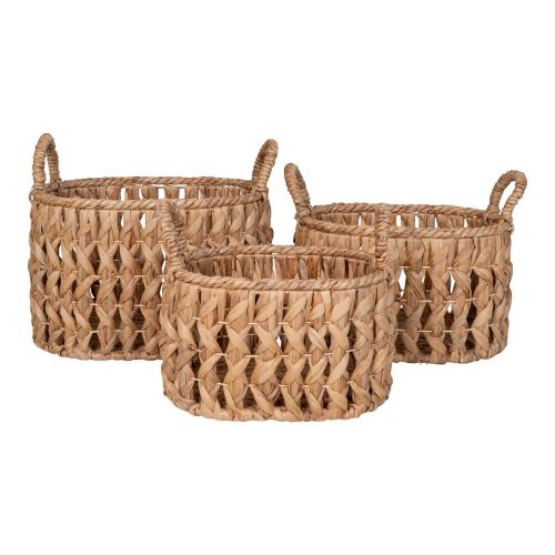EPIKASA 3 pcs Storage Baskets Set Balerma - Brown 26x36x21 cm - 31x41x24 cm - 36x46x30 cm