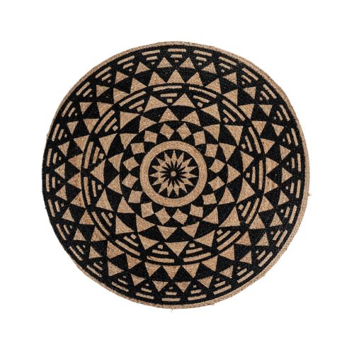 EPIKASA Round Carpet Bombay - Black 120x120x1 cm