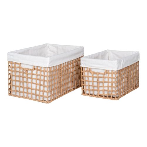 EPIKASA 2 pcs Storage Baskets Set Bustelo - Brown 30x20x19 cm - 35x25x22 cm