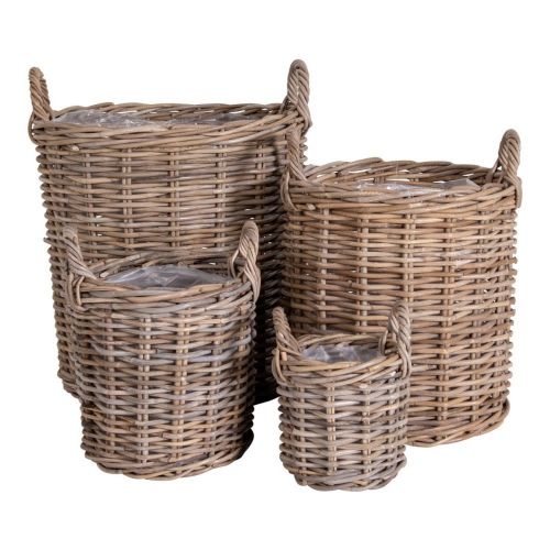 Epikasa 4 pcs Storage Baskets Set Caor - Brown 20x20x28 cm - 30x30x38 cm - 40x40x48 cm - 50x50x258 cm