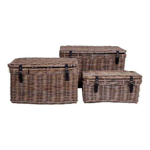 Epikasa 3 pcs Storage Baskets Set Depok - Brown 81x51x48 cm - 71x41x41 cm - 61x30x29 cm