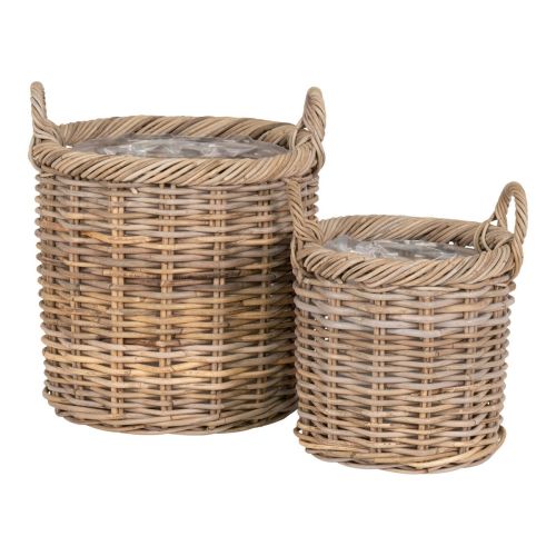 EPIKASA Set 2 Cesti Portaoggetti Gili - Marrone 40x40x48 cm - 30x30x38 cm