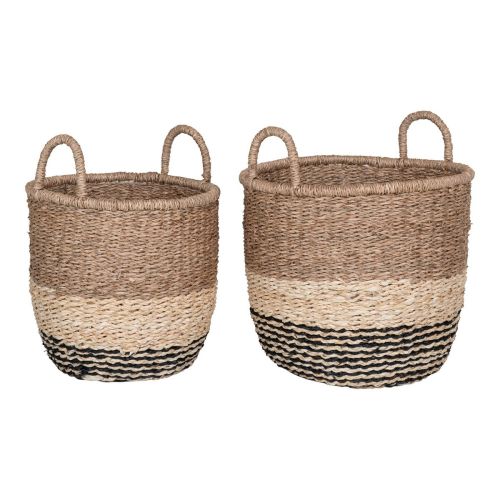 Epikasa Set 2 Cesti Portaoggetti Lima - Marrone 28x28x28 cm -33x33x31 cm