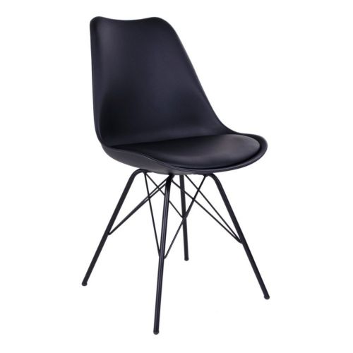 EPIKASA 2 pcs Chairs Set Oslo - Black 55x48x86 cm