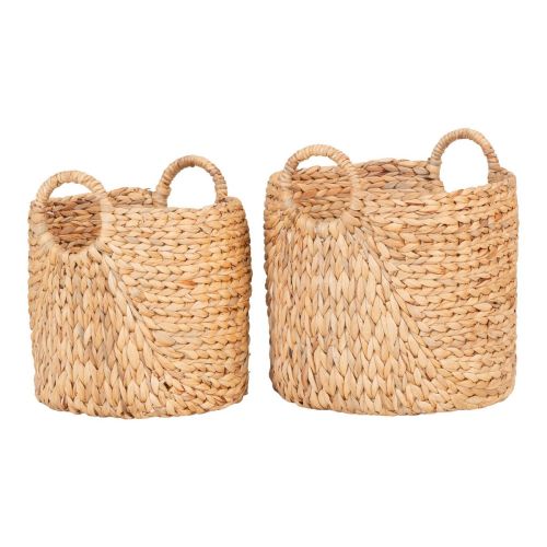 EPIKASA Set di 2 Cesti Portaoggetti Passo - Marrone 30x30x34 cm - 35x35x37 cm