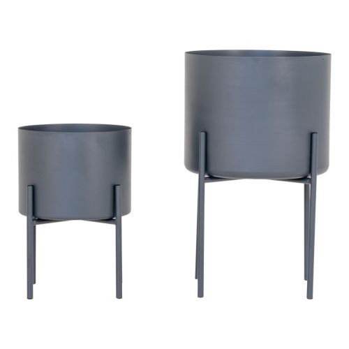 Epikasa 2 pcs Plant Pots Set Pavia - Grey 21x21x20,5 cm -26,5x26,5x28,5 cm