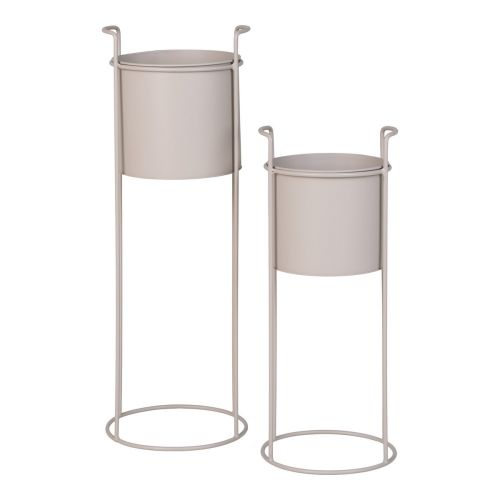 Epikasa 2 pcs Plant Pots Set Rabo - Beige 18x18x50 cm -  21,5x21,5x65 cm