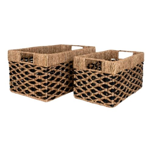 EPIKASA 2 pcs Storage Baskets Set Salar - Brown 35x20x19 cm - 40x25x21 cm