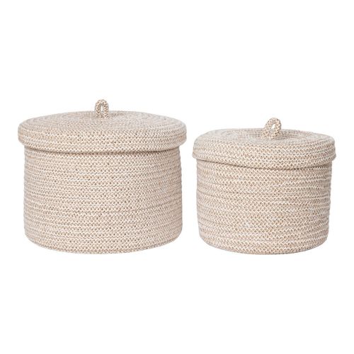 Epikasa 2 pcs Storage Baskets Set Sebal - Beige 18x18x14 cm - 22x22x16 cm