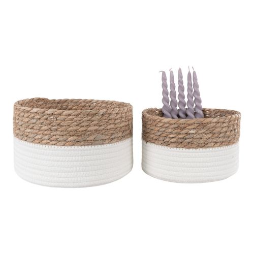 Epikasa 2 pcs Storage Baskets Set Tanta - White 22x22x13 cm - 25x25x15 cm