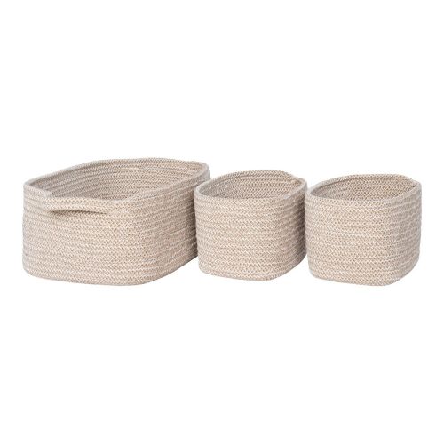 Epikasa 3 pcs Storage Baskets Set Teixo - Beige 18x13x12 cm - 18x13x12 cm - 33x23x13 cm