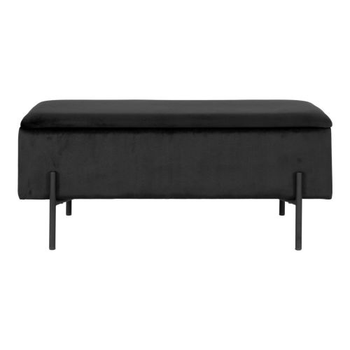 EPIKASA Bench with Storage Watford - Black 36,5x95x46 cm
