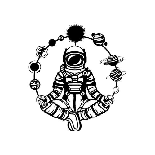 Epikasa Metal Decoration Astronaut - Black 54x0,15x60 cm