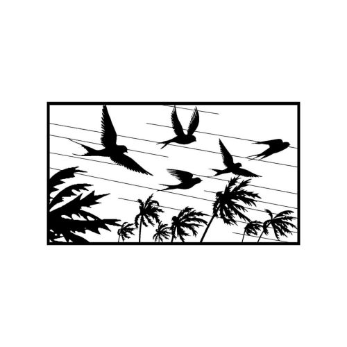 Epikasa Metal Decoration Swallows - Black 71x0,15x40 cm