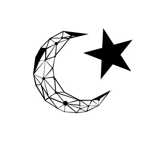 Epikasa Metal Decoration Moon and Star - Black 77x0,15x50 cm