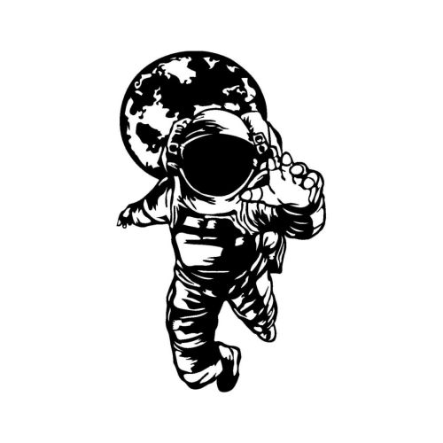 Epikasa Decorazione in metallo Astronauta 1 - Nero 45x0,15x74 cm