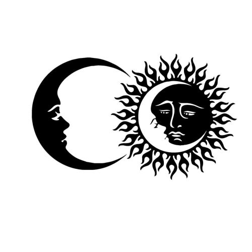 Epikasa Metal Decoration Sun and Moon 3 - Black 82x0,15x55 cm