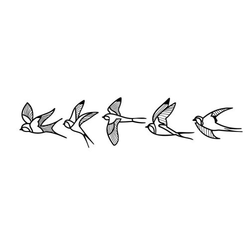 Epikasa Metal Decoration Swallows 2 - Black 155x0,15x43 cm