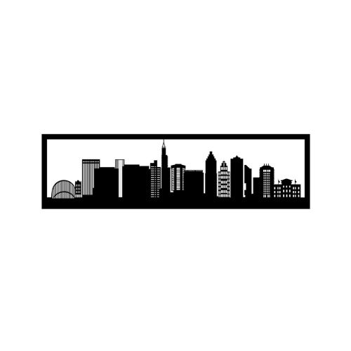 Epikasa Metal Decoration Skyline - Black 100x0,15x30 cm