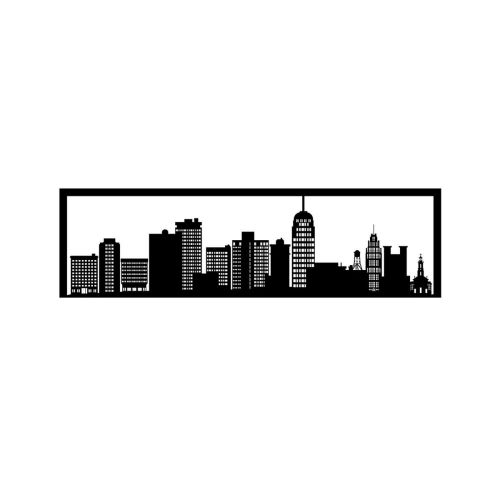 Epikasa Metal Decoration Skyline 1 - Black 100x0,15x30 cm