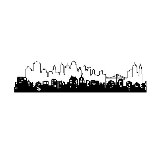 Epikasa Metal Decoration New York - Black 100x0,15x24 cm