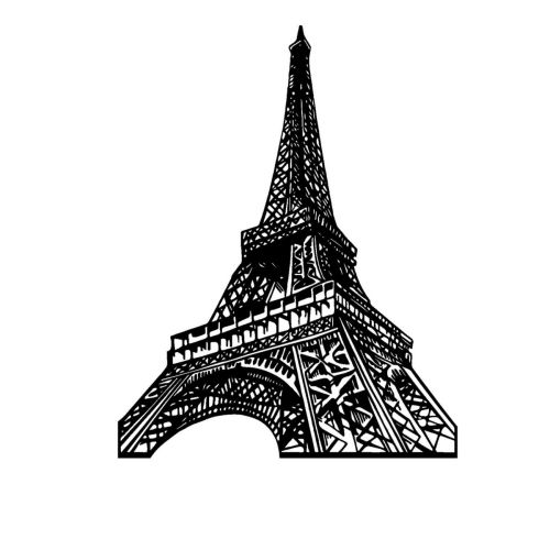 Epikasa Decorazione in metallo Torre Eiffel - Nero 50x0,15x64 cm