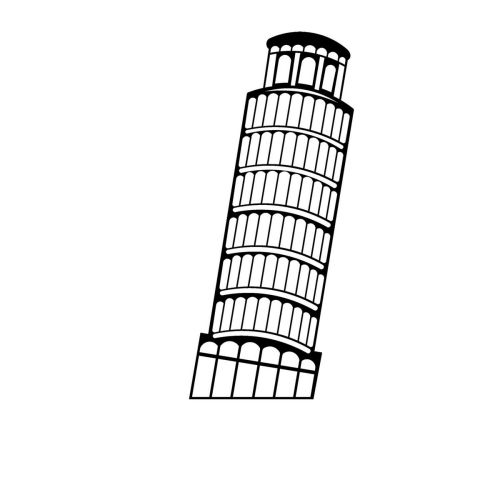 Epikasa Decorazione in metallo Torre di Pisa - Nero 30x0,15x67 cm